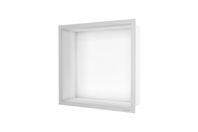 Bilde av: ESS Container F-box veggnisje hvit, ramme børstet stål 30x30x10 cm