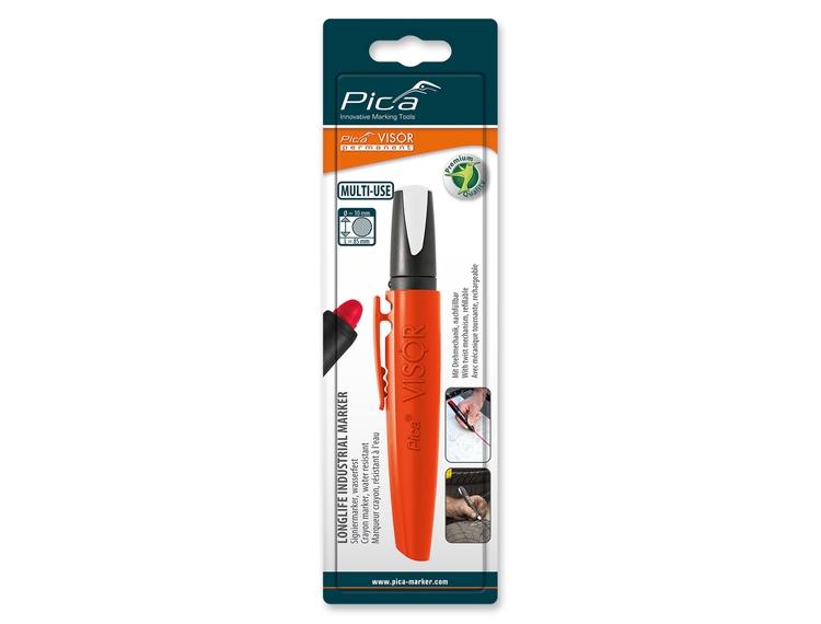 Pica Visor Oljekrittstift vannfast, hvit, blister
