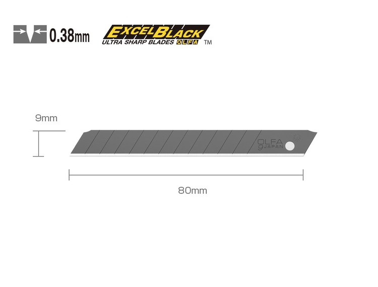 Tapetknivblad Olfa sort 9 mm 10 pk